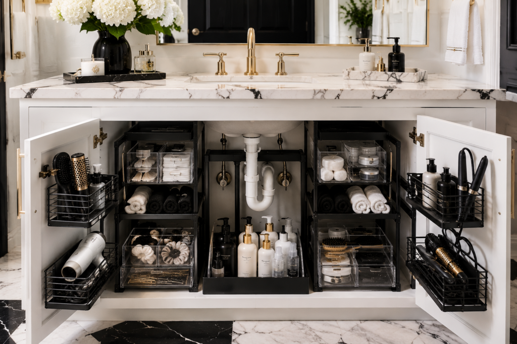 How to Organize Under Your Bathroom Sink Like a Designer